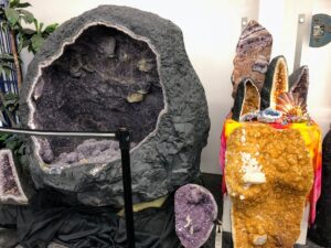 Nature's Treasures' famous sit-in geode which is the largest in North America!