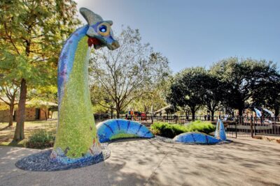 Nessie at Mueller Lake Park - the neighborhood's unofficial mascot.